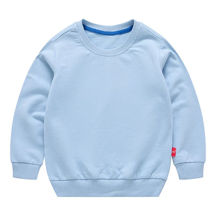 Spring Children's Cotton sweatshirt Boy and Girl Casual Solid Plain Hoodies Tops 3-10 Years Kids Long Sleeve T-shirt Cltohes