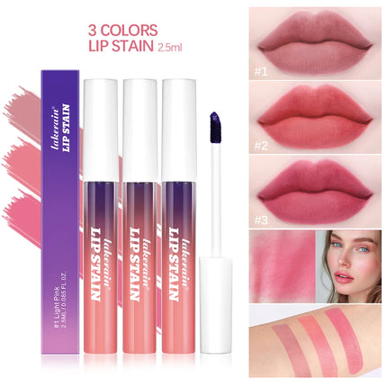 3pcs/set Lip Stain Peel Off And Reveal Long Lasting Waterproof Pink Lip Tint Transfer Proof Natural Lip Stain Tear Off Lip Gloss