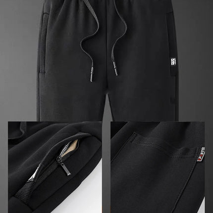 Winter Men's Sweatpants Thick Warm Fleece Joggers Sportswear Zip Pockets Cotton Casual Track Pants Plus Size 6XL 7XL 8XL