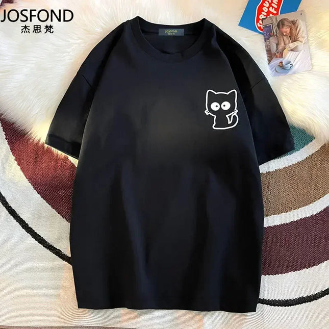 Female Casual Printing O-neck Short Sleeve T-Shirt 2025 New Summer Trend All-match Loose Cartoon Pullover Top Tee Women Clothes