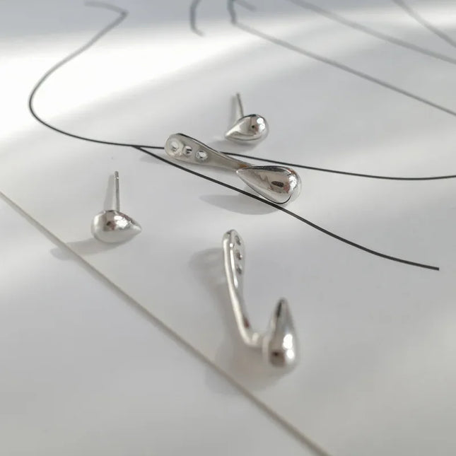 Simple Style Fashion Water Drop Earrings for Women Irregular Geometry Claw Stud Earrings Luxury Korean Female Summer Jewelry