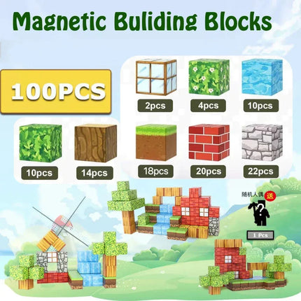 Magnetic Building Blocks - STEM Montessori Educational Toy for Kids 3-6 Years