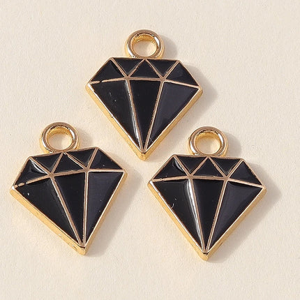 10pcs 11x14mm Cute Enamel Triangle Shape Charms Pendants for Jewelry Making Drop Earrings Necklace Bracelets DIY Crafts Supplies