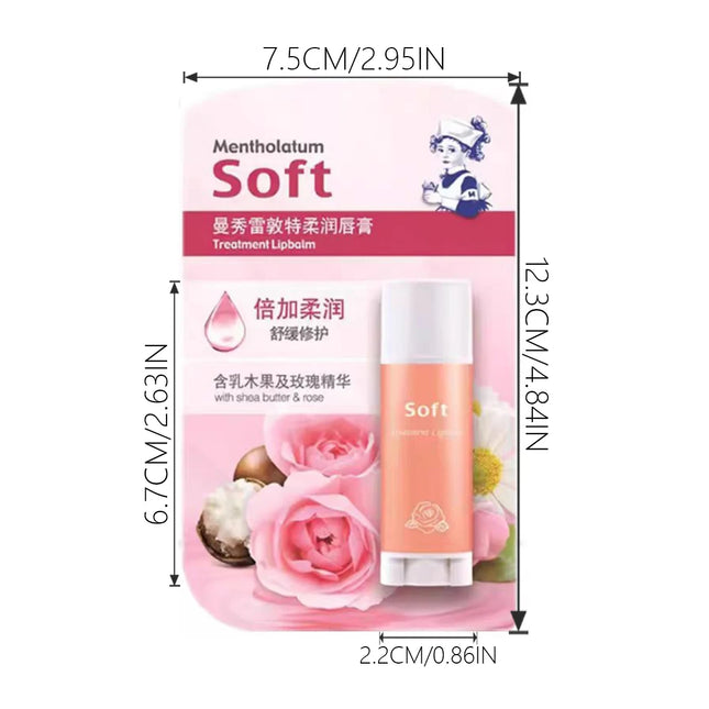 Mentholatum Ultra Moisturizing Lip Balm with Shea Butter & Rose Essence Soothing Hydrating Lip Care