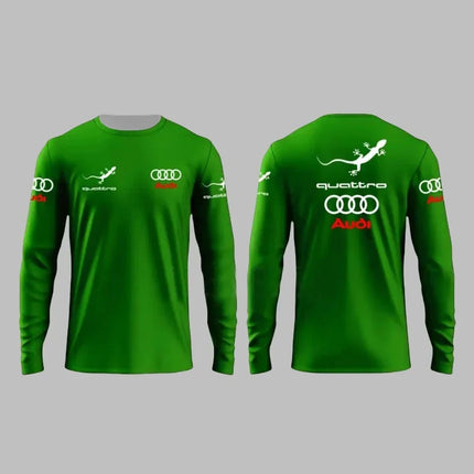2025 Spring and Autumn Fashion Audi Racing Competition Printed Men's Adult Long Sleeve Daily Leisure Sports Fitness Teen T-Shirt