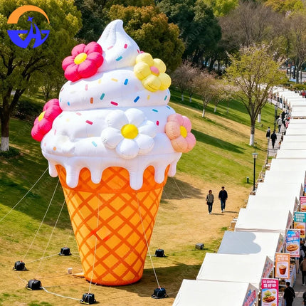 Custom Giant Inflatable Ice Cream Model Cartoon Dessert for Summer Outdoor Store Mall Advertising Decoration