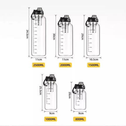Large Capacity Glass Water Bottles With Tea Strainer Travel Portable Tea Infuser Bottle For Sport Camping Drinkware Gift For Man
