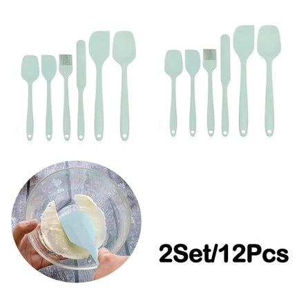 6 Pieces Silicone Spatula Set Food Grade Non Stick Heat Resistant Spatulas Turner for Cooking Baking Mixing Baking Tools