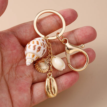 Fashion Summer Beach Shell Keychain Women Girls Conch Key Ring Pendants for Handbag DIY Handmade Jewelry Gifts