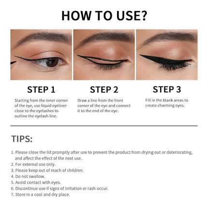 Waterproof Eyeliner Pen Matte Liquid Eyeliner 17H Long Wear Sweat Proof Smudgeproof Stain-free Ultra-fine Liquid Cosmetics