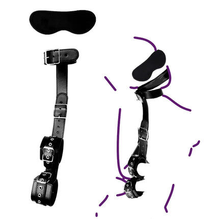Sex Toys For Woman Couples Handcuffs Set BDSM Bondage Gear Bed Restraints Rope Strap Adult Game Wrists Neck Cuffs & Eye Mask