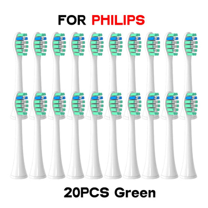 Brush Heads Compatible with Philips Sonicare Tips Soft DuPont Nozzles Vacuum Sealed Packaged Hx3/6/8/9 Series General