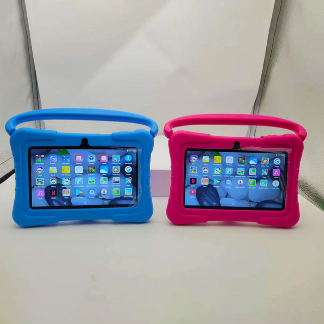 Kids Android 12 Tablet 7inch HD 1024x600 Screen Android Quad Core 1GB 32G WIFI 3000mAh Learning Children Tablet Drop-proof Case