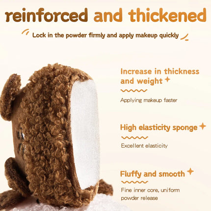 GECOMO Soft Plush Powder Puff for Loose Powder Setting Skin-Friendly Comfortable Flocking Makeup puff