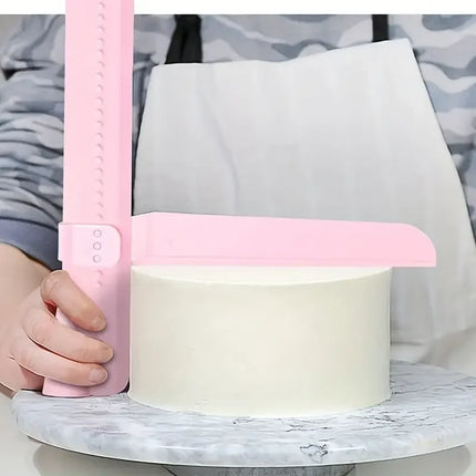 1 Cream Cake Smoother with Adjustable Height,Fondant Plastic Scraper,Smoothing Tool for Smoothing the Edges Plastic Scraper Tool