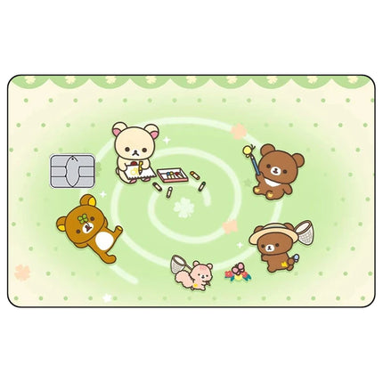 Cartoon Cute Credit Card Skin Stickers Rilakkuma Matte Sticker for VISA JCB MasterCard and Other IC Bank Card Decoration