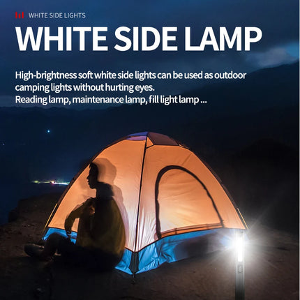 Multifunctional Work Light Cob Flashlight USB C Rechargeable, Aluminum Alloy Magnetic Pen Clip Headlamp Hand Free