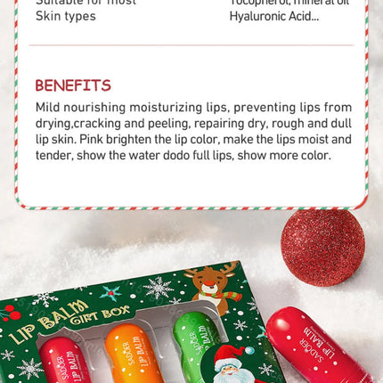 Christmas Gift Set Hand Cream and Lip Balm Set Ultra Wrinkles Nourishing Moisturizing Nonsticky Gentle Skincare for All Skin Use