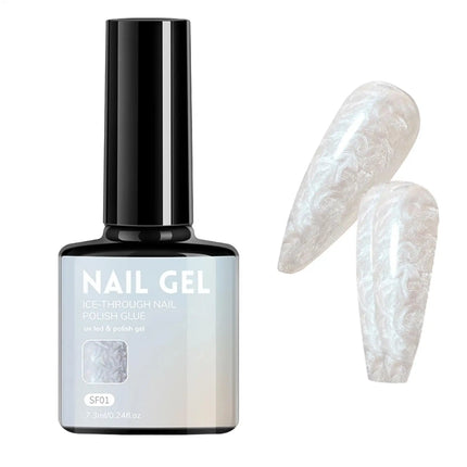7.3ml Glitter Quick Dry Long Lasting Enamel Pearl White Nail Gel Pearl White Gel Nail Polishing NailArt Decoration for Women