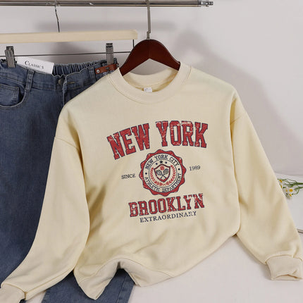 Casual Women Sweatshirts Chicago USA Letter Prints Pullover Fashion Crewneck Oversize Hoodie Fleece Warm Female Autumn Clothes