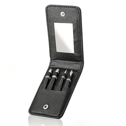 4pcs Stainless Steel Eyebrow Tweezers Set with Double Eyelid Tape & Case Professional Makeup Tools for Eyelash Extension