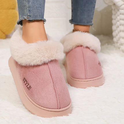 Women's Winter Fur Shoes Male Ankle Boots Platform Slippers Home Warm Fashion Outdoor Basis Thick Wool Wool Short Boots