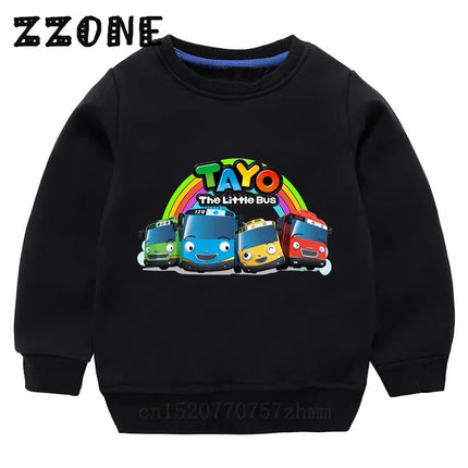 Hot Sale Kids Sweatshirts Tayo the Little Bus Print Cartoon Children Hoodies Funny Baby Pullover Outwear Tops Girls Boys Clothes