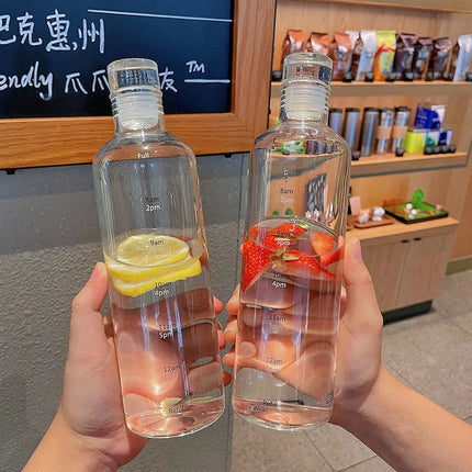Newest Water Cup Sport Water Bottle With Time Scale Couple Plastic Portable Water Container Anti-drop Outdoor Water Bottle