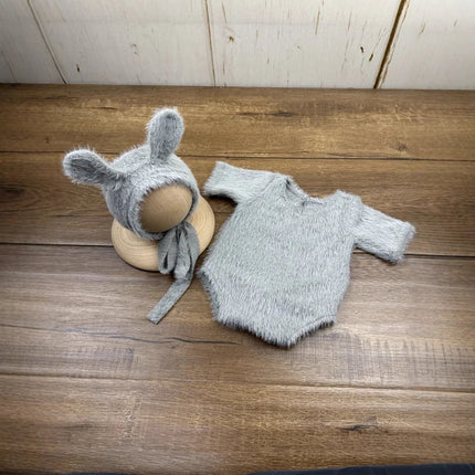 Newborn Photography Props Knitted Outfit Rabbit Doll Baby Cosplay Glasses Baby Photoshoot Props Accessories