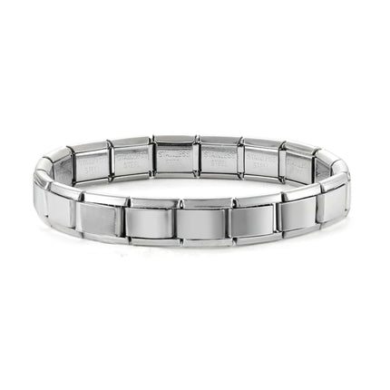 Wholesale High Quality Couple's Y2K Jewelry DIY 9MM Width Italian Elastic Bracelet Solid Color Stainless Steel Fashion Bangle