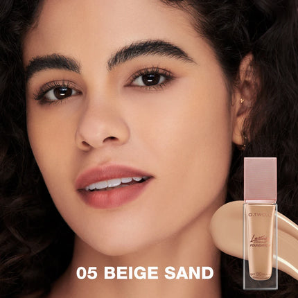 O.TWO.O 2pcs Foundation Face Powder Waterproof 24H Stay Coverage Soft Focus Correct Powder Conceal Long-lasting Face Makeup