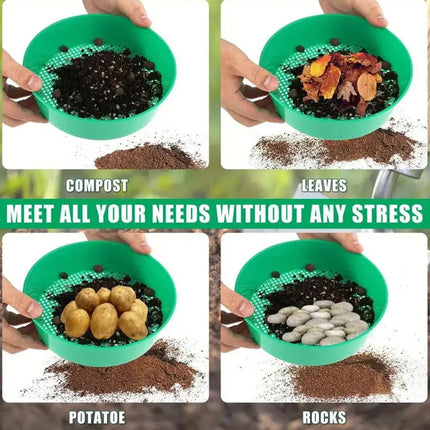 1/3PCS Plastic Garden Sieve Home Garden Tool Fine Mesh Soil Sieve Mining Sand Sifter Potting Sieve for Plant Soil Stone Sifting