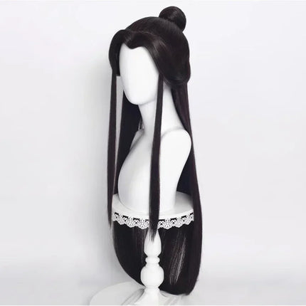Anime Tian Guan Ci Fu Hu Hua Cheng Xie Lian Wig Synthetic Long Straight Black Cosplay Hair Wig For Party Halloween