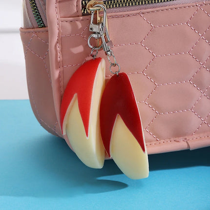 Artistic Rabbit Apple Segment Keychain; Interesting Bag Pendant Gift Item