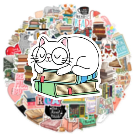 10/30/50PCS Cartoon Animal Reading PVC Sticker Aesthetic Decoration Scrapbooking Stationery School Supplies