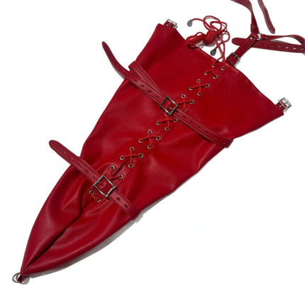 Bondage BDSM Restraints Role Play Hands Wrists Arm Leg Binder Hood Mask Faux Leather Tight Single Glove Adult Costumes Sex Toys