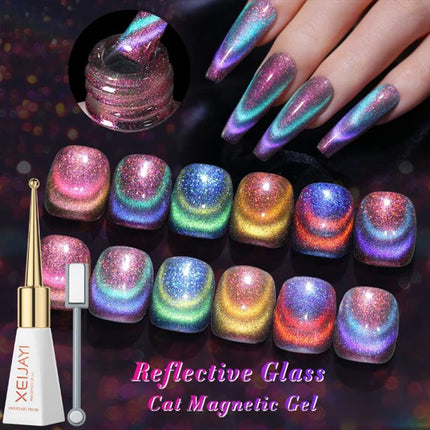Light Cat Eye Glue Reflects Light Shatters Diamonds Nail Polish Oil Glue Polish Aurora Glitter Crystal Soak Off Manicure Magnet