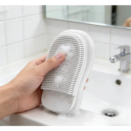 Silicone Electric Rechargeable Battery Portable Body Clean Massage Bath Brush for Shower Skin Care & Exfoliating Household Use