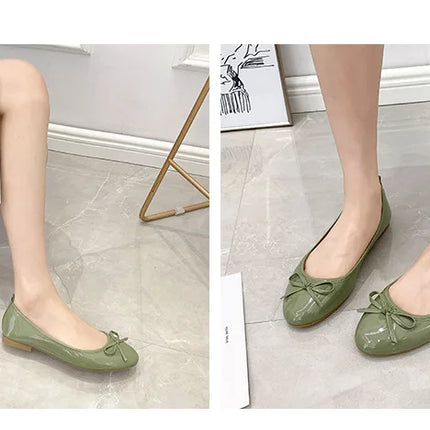 Flat Shoes Women Ballerinas Round Toe Bowtie Slip on Ballet Flats Lazy Loafers Moccasins Ladies Casual Flats Shoes 2023