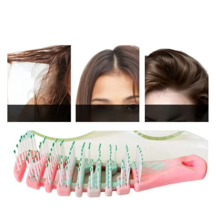 Mini Cutout Rib Comb Smooth Hair Comb Leather Massage Large Curved Comb Gradient Fluffy Styling Comb