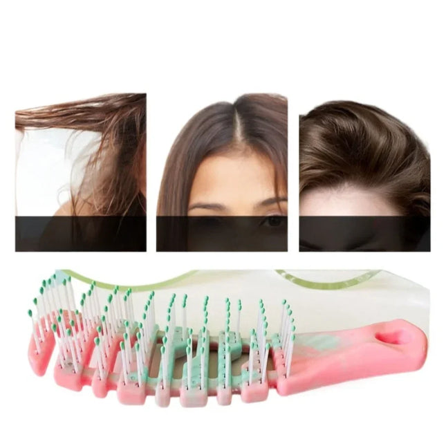 Mini Cutout Rib Comb Smooth Hair Comb Leather Massage Large Curved Comb Gradient Fluffy Styling Comb