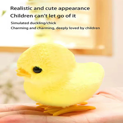 1-Pack Cute Jumping Chicken and Duck Wind-Up Toy, Simulated Plush Interactive Small Animal Toy, Birthday Gift