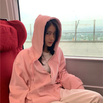 2025 New Arrival Women's Sweatshirts Y2K Style Hooded Long Sleeve Pullover Girls Urban Casual Fashion Loose Hoodies Streetwear
