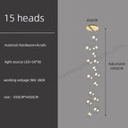 15 heads / black / warm light