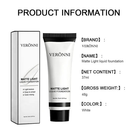 1PC/2PCS White Liquid Foundation 37ml Full Coverage Oil Control Long Lasting for Stage Halloween Cosplay Makeup