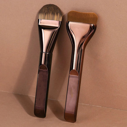 New 2Pcs Professional Foundation Makeup Brushes Soft Dense Hair for Blending Liquid, Cream Flawless Powder Makeup Beauty Tools