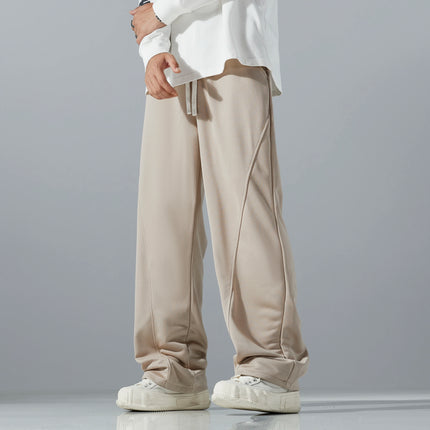 Men's Straight Sweatpants Wide Leg Track Pants Sports Baggy Pants Breathable Outdoor Jogging Pants Fashion Streetwear Trousers
