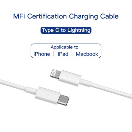 For iPhone 14 13 Lightning Cable PD 30W Fast Charging Cord MFi Certified USB C to Lightning For Apple 12 11 Pro Max Charger Cord