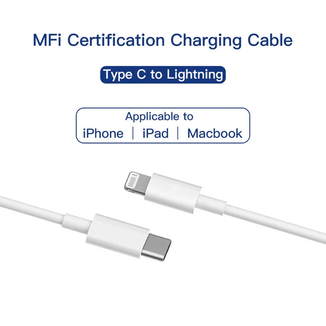 For iPhone 14 13 Lightning Cable PD 30W Fast Charging Cord MFi Certified USB C to Lightning For Apple 12 11 Pro Max Charger Cord