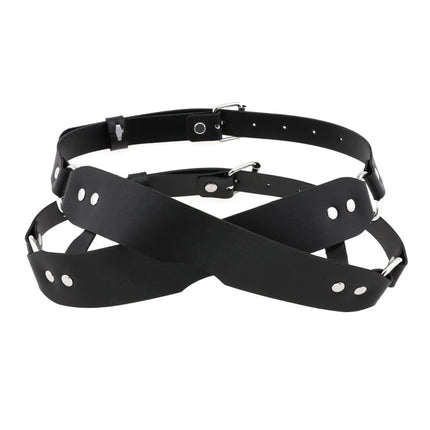 Cosplay Exotic Leather Mask Women Men Games Half Face Mask BDSM Bracelet Adjustable For Couples Bondage Set Adult Toys Supplies